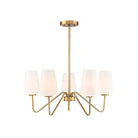 Meridian M10060NB Five Light Chandelier in Natural Brass