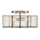 Meridian M60004NB Two Light Semi-Flush Mount in Natural Brass
