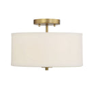 Meridian M60008NB Two Light Semi-Flush Mount in Natural Brass