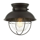 Meridian M60009ORB One Light Flush Mount in Oil Rubbed Bronze