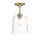 Meridian M60010NB One Light Semi-Flush Mount in Natural Brass