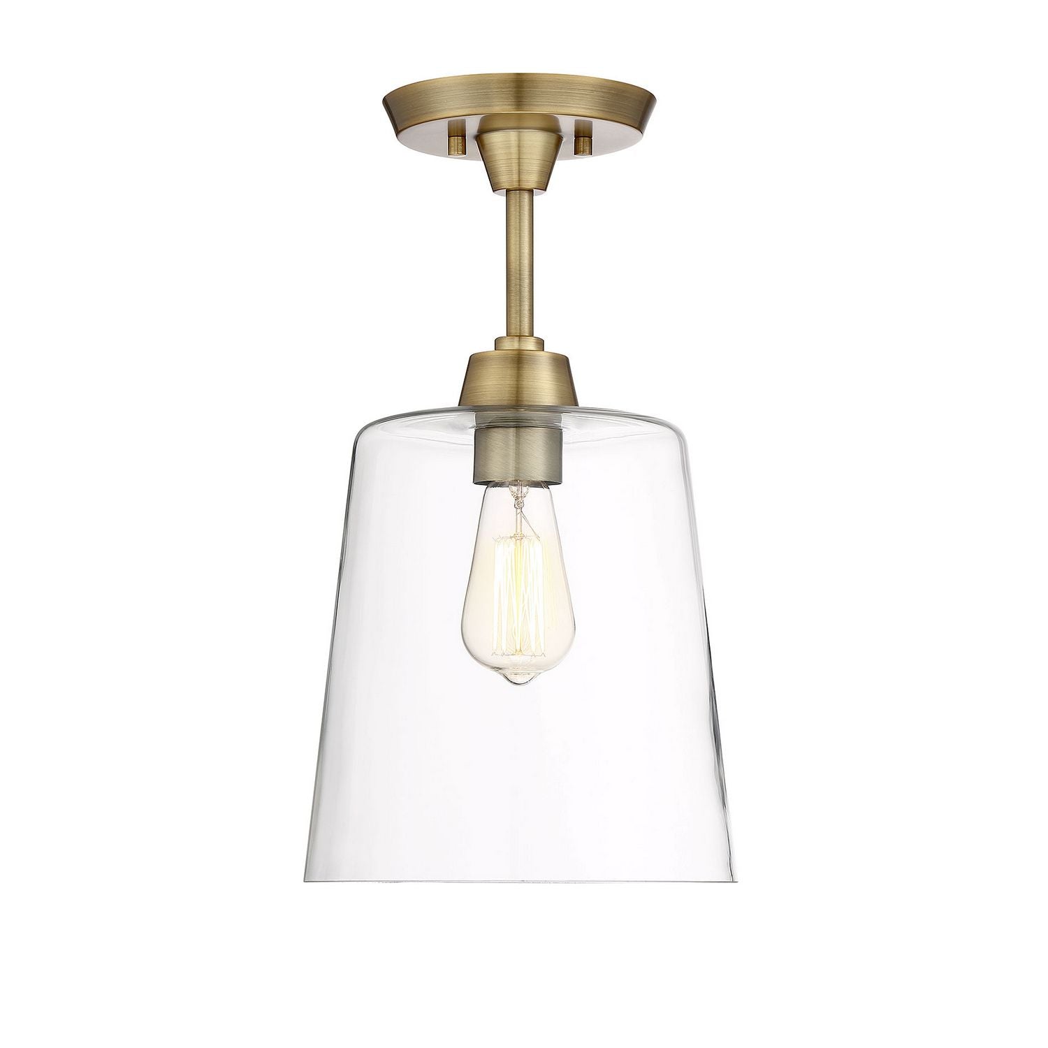 Meridian M60010NB One Light Semi-Flush Mount in Natural Brass