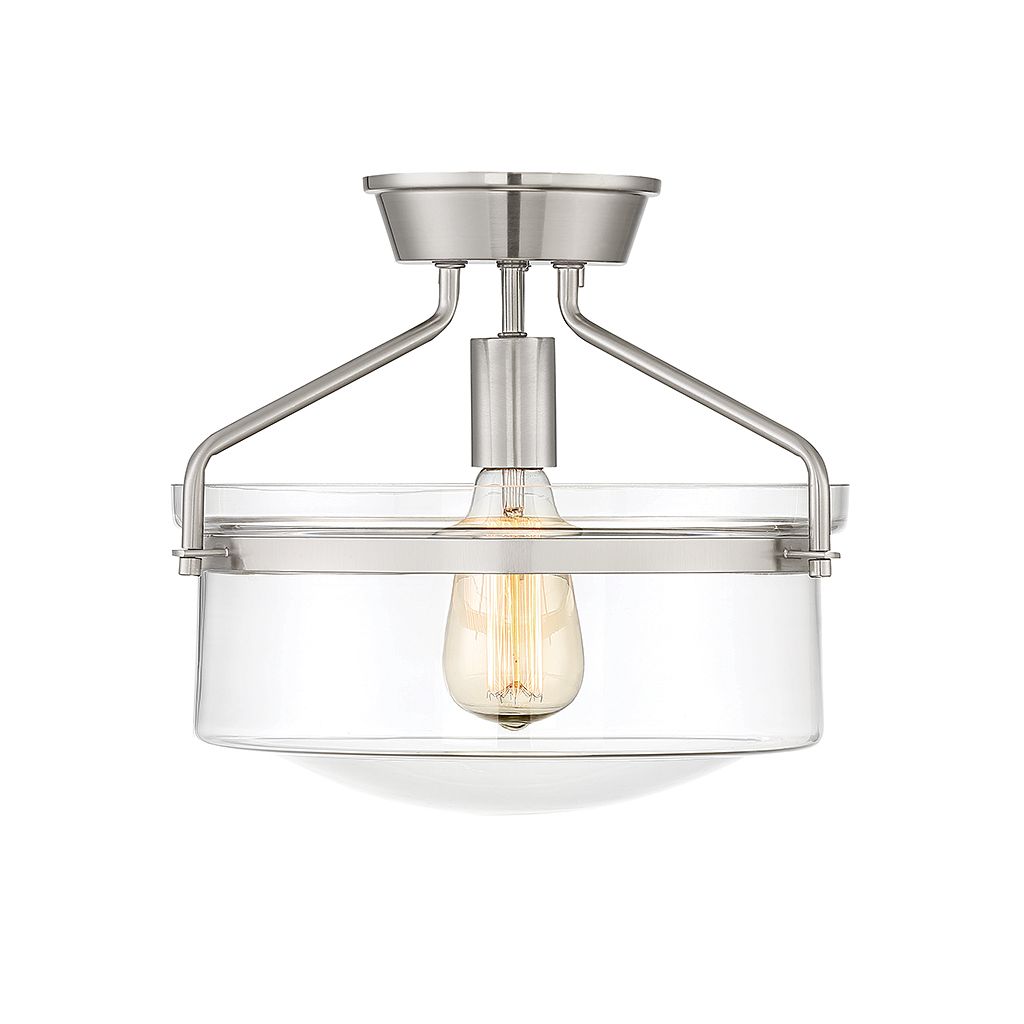 Meridian M60011BN One Light Semi-Flush Mount in Brushed Nickel