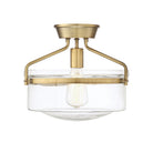 Meridian M60011NB One Light Semi-Flush Mount in Natural Brass