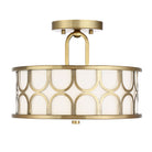Meridian M60015NB Two Light Semi-Flush Mount in Natural Brass