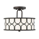 Meridian M60015ORB Two Light Semi-Flush Mount in Oil Rubbed Bronze
