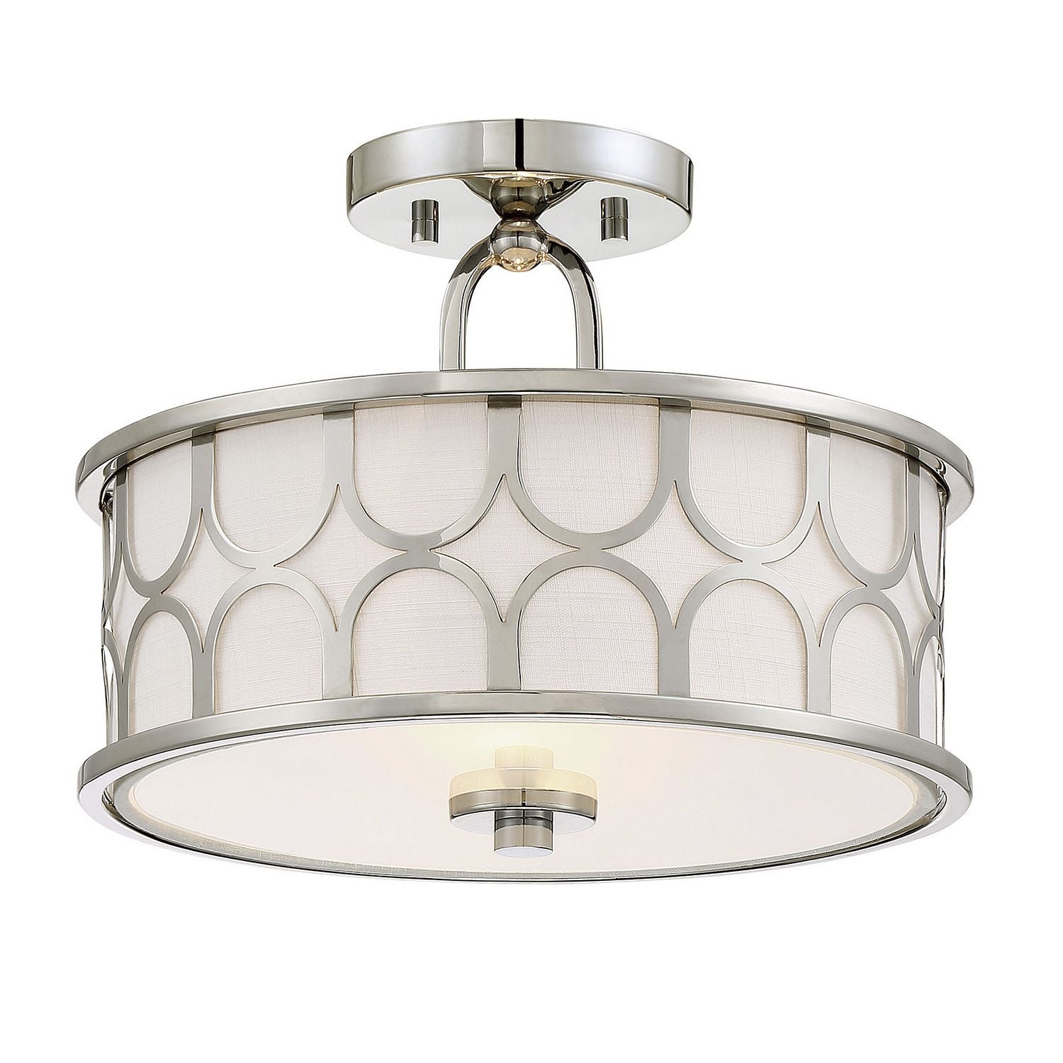 Meridian M60015PN Two Light Semi-Flush Mount in Polished Nickel
