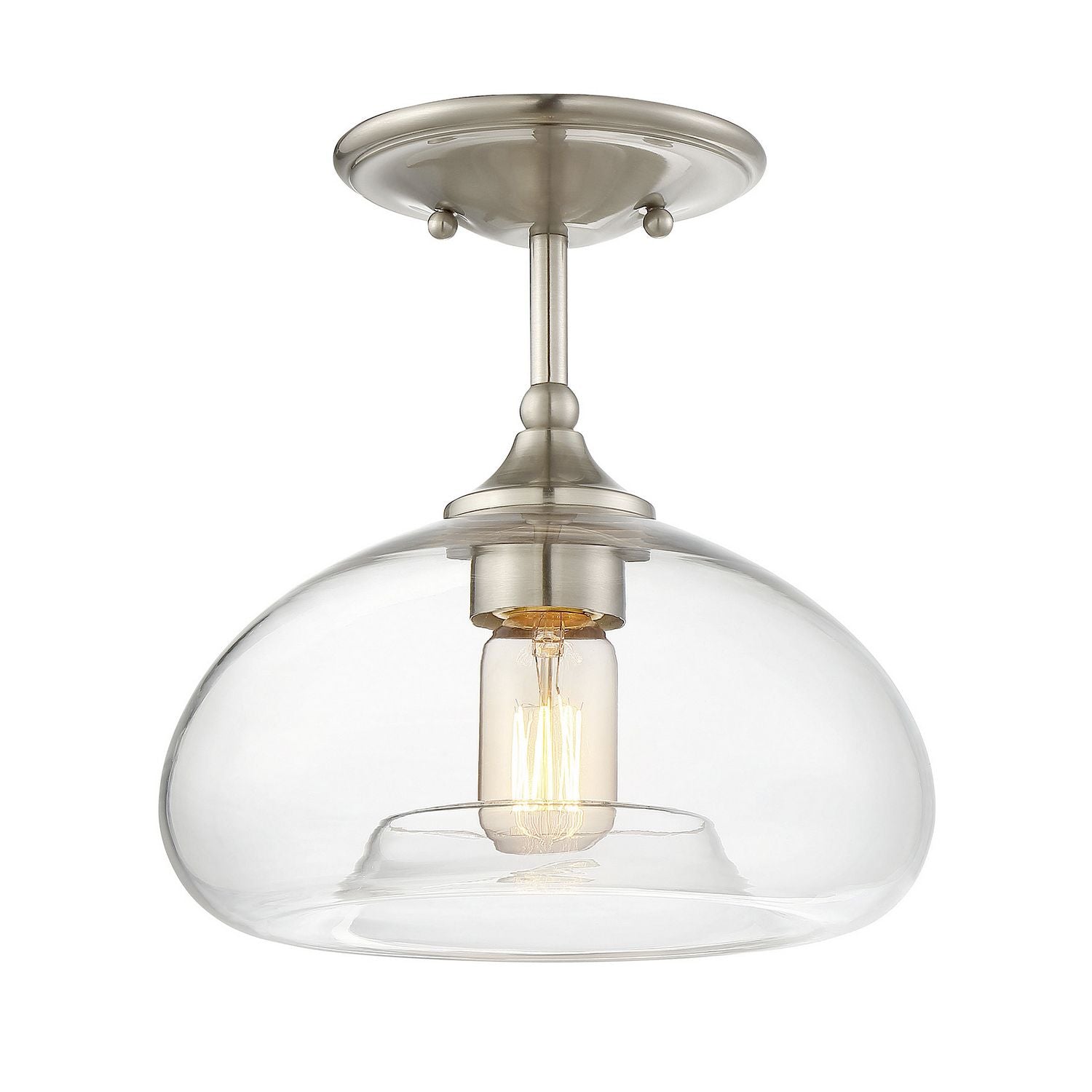 Meridian M60017BN One Light Semi-Flush Mount in Brushed Nickel