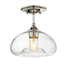 Meridian M60017PN One Light Semi-Flush Mount in Polished Nickel