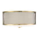 Meridian M60018NB Three Light Flush Mount in Natural Brass