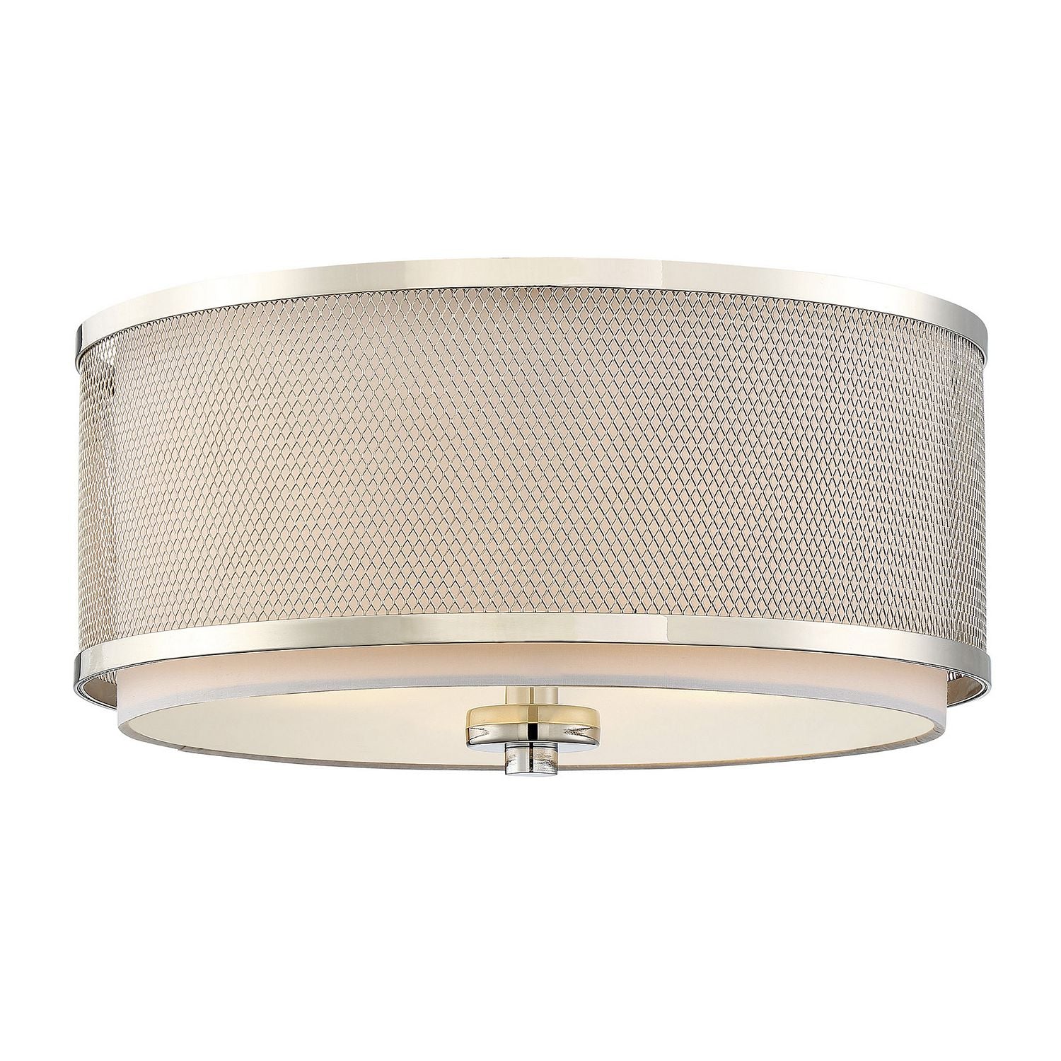 Meridian M60018PN Three Light Flush Mount in Polished Nickel
