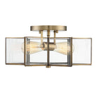 Meridian M60021NB Two Light Semi-Flush Mount in Natural Brass