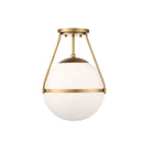 Meridian M60054NB One Light Semi-Flush Mount in Natural Brass