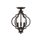 Meridian M60055ORB Three Light Semi-Flush Mount in Oil Rubbed Bronze