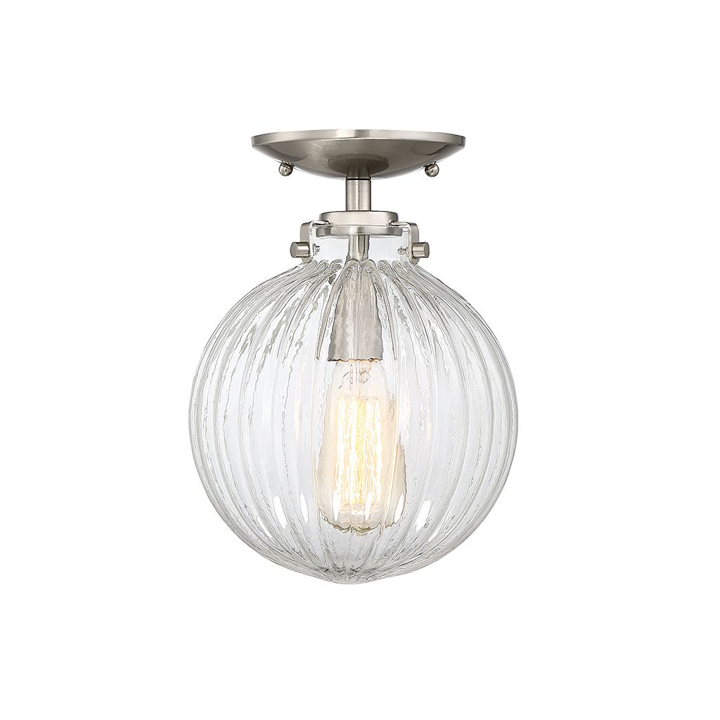Meridian M60056BN One Light Semi-Flush Mount in Brushed Nickel