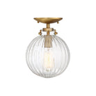 Meridian M60056NB One Light Semi-Flush Mount in Natural Brass