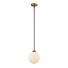 Meridian M70005-79 One Light Mini Pendant in Oil Rubbed Bronze with Natural Brass