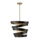 Meridian M70009-46 Four Light Pendant in Matte Black with Gold