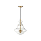 Meridian M70058NB Three Light Pendant in Natural Brass