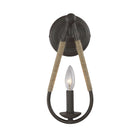 Meridian M90002RN One Light Wall Sconce in Rusty Nail with Rope