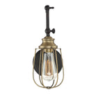 Meridian M90022ORBNB One Light Wall Sconce in Oil Rubbed Bronze with Natural Brass