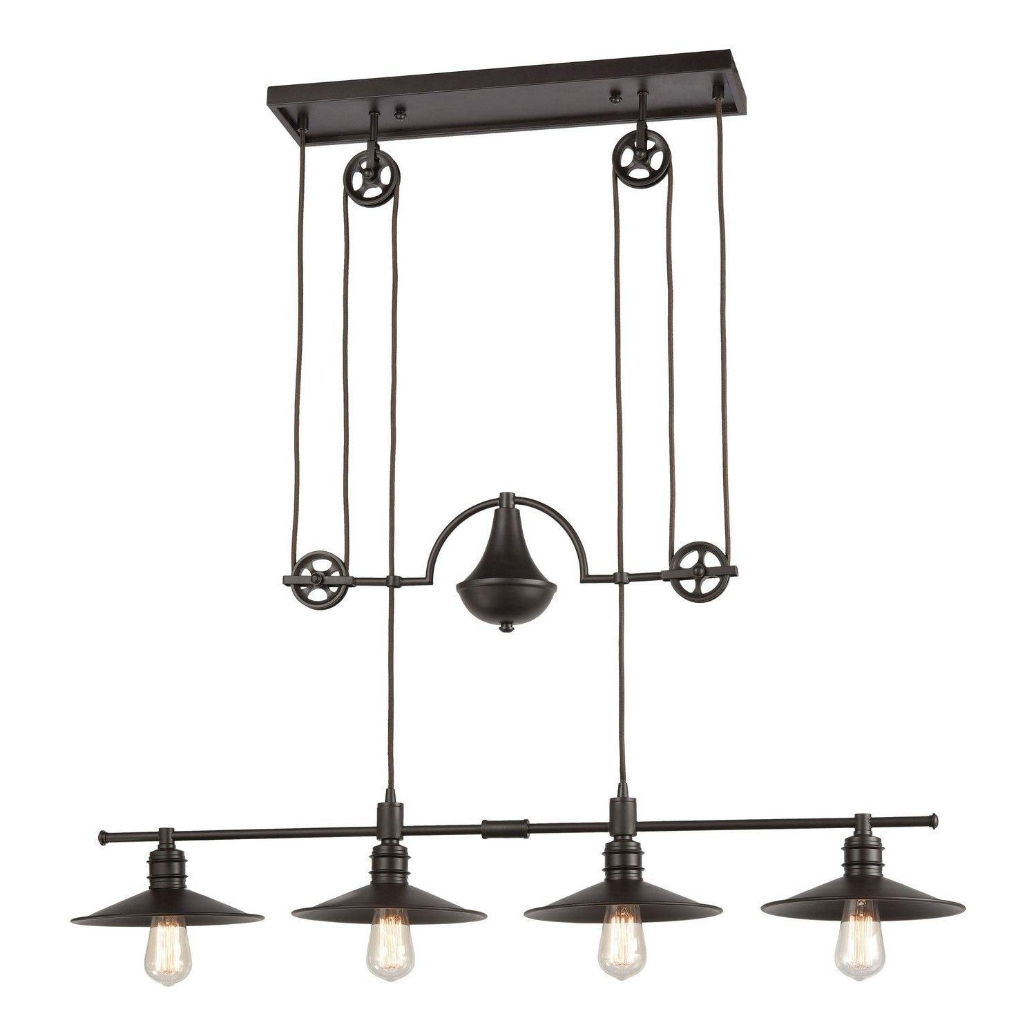 ELK Home - Spindle Wheel Linear Chandelier - 69089/4 - Canada Light Shop