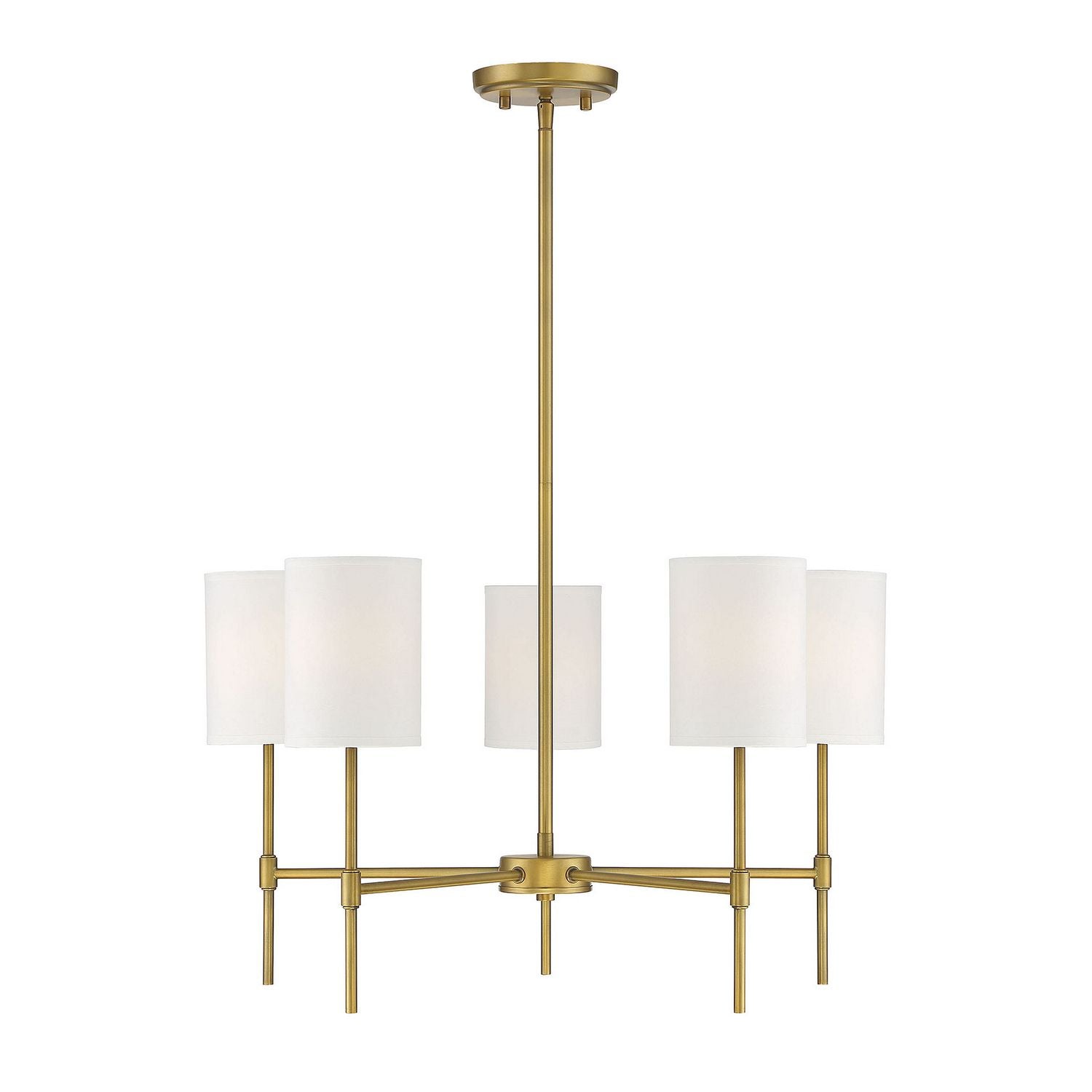 Meridian M10067NB Five Light Chandelier in Natural Brass