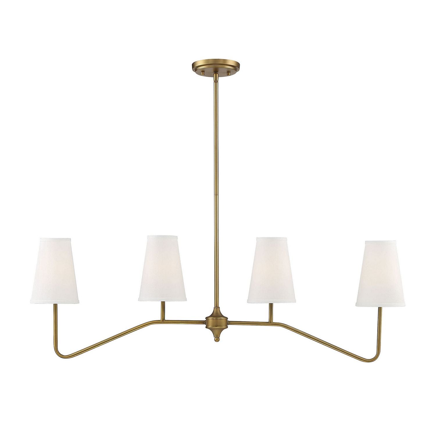 Meridian M10078NB Four Light Chandelier in Natural Brass