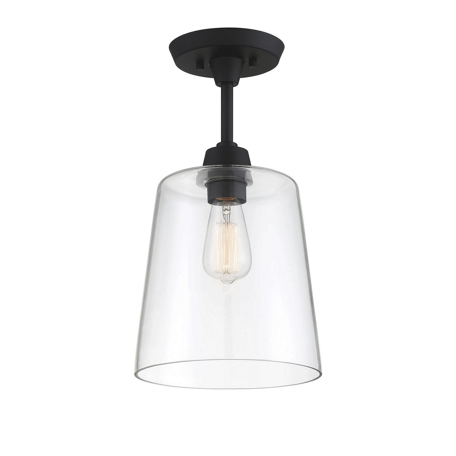 Meridian M60010MBK One Light Semi-Flush Mount in Matte Black