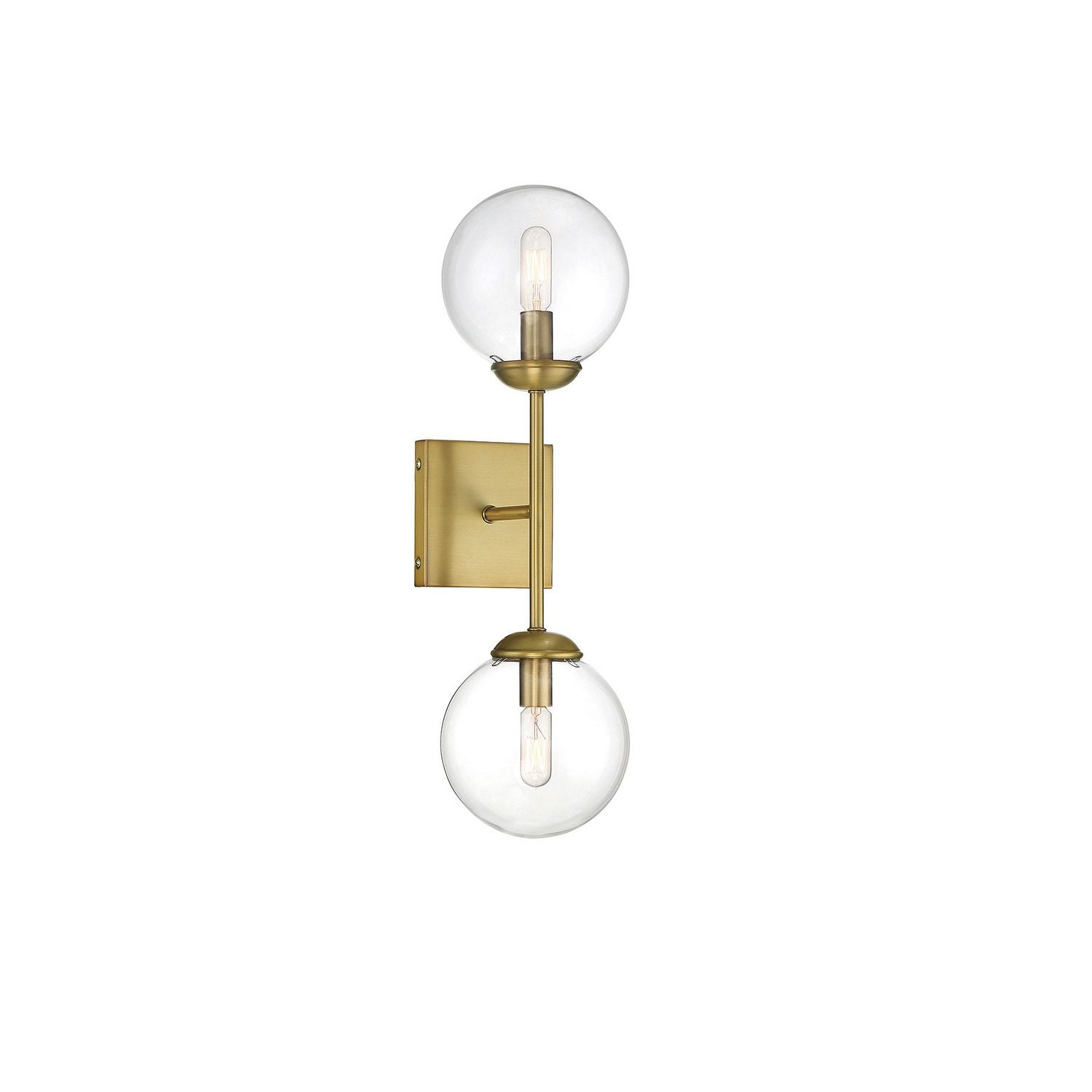 Meridian M90001NB Two Light Wall Sconce in Natural Brass