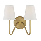 Meridian M90055NB Two Light Wall Sconce in Natural Brass
