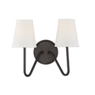 Meridian M90055ORB Two Light Wall Sconce in Oil Rubbed Bronze
