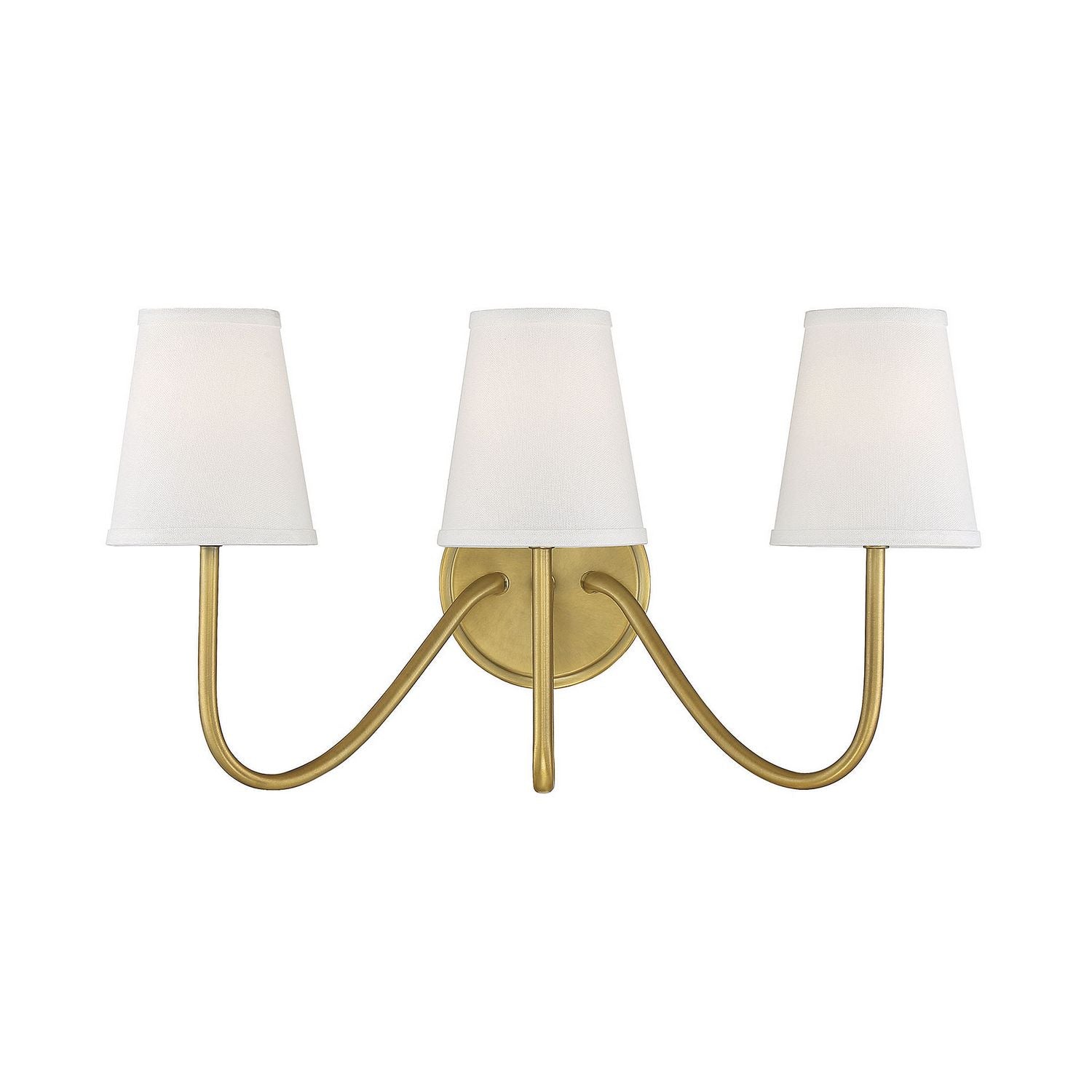 Meridian M90056NB Three Light Wall Sconce in Natural Brass
