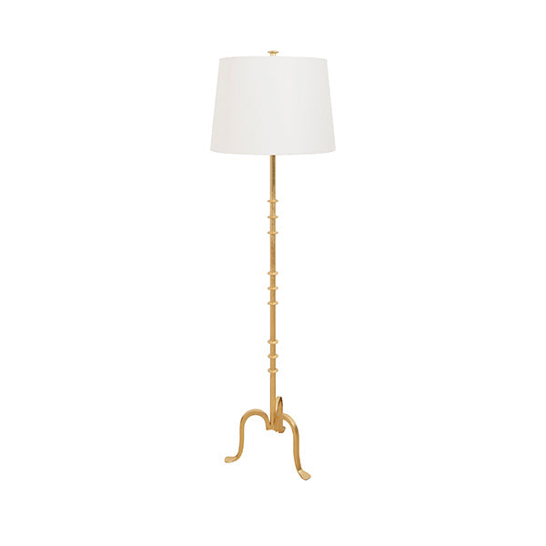Worlds Away Three Leg Iron Floor Lamp with Ring Detail - Thumbnail 3