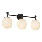 Alora Canada - VL579328MBGR - Three Light Bathroom Vanity - Cherise - Matte Black/Glossy Ribbed Opal Glass