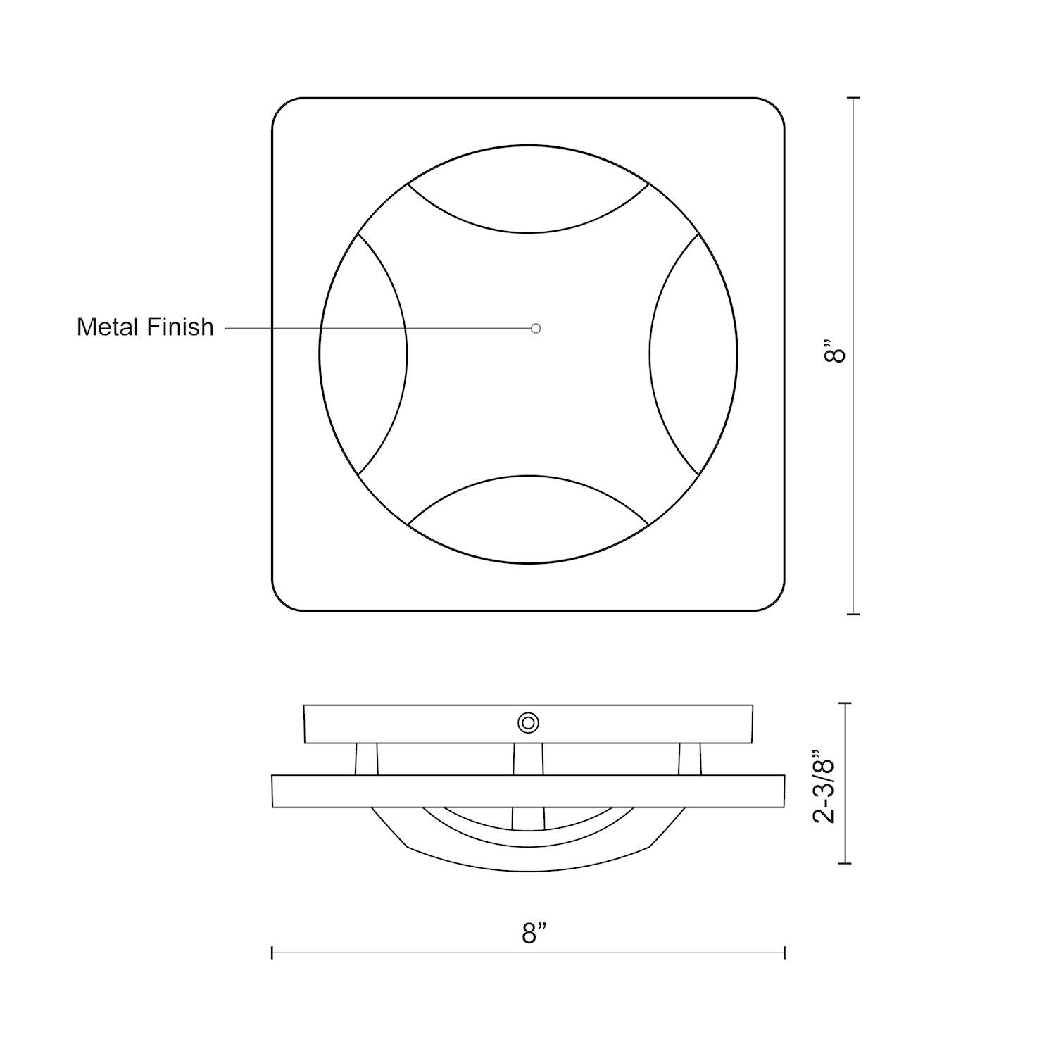 Kuzco Lighting EW4208_DRAWING_DIMS Etna Outdoor Wall Sconce