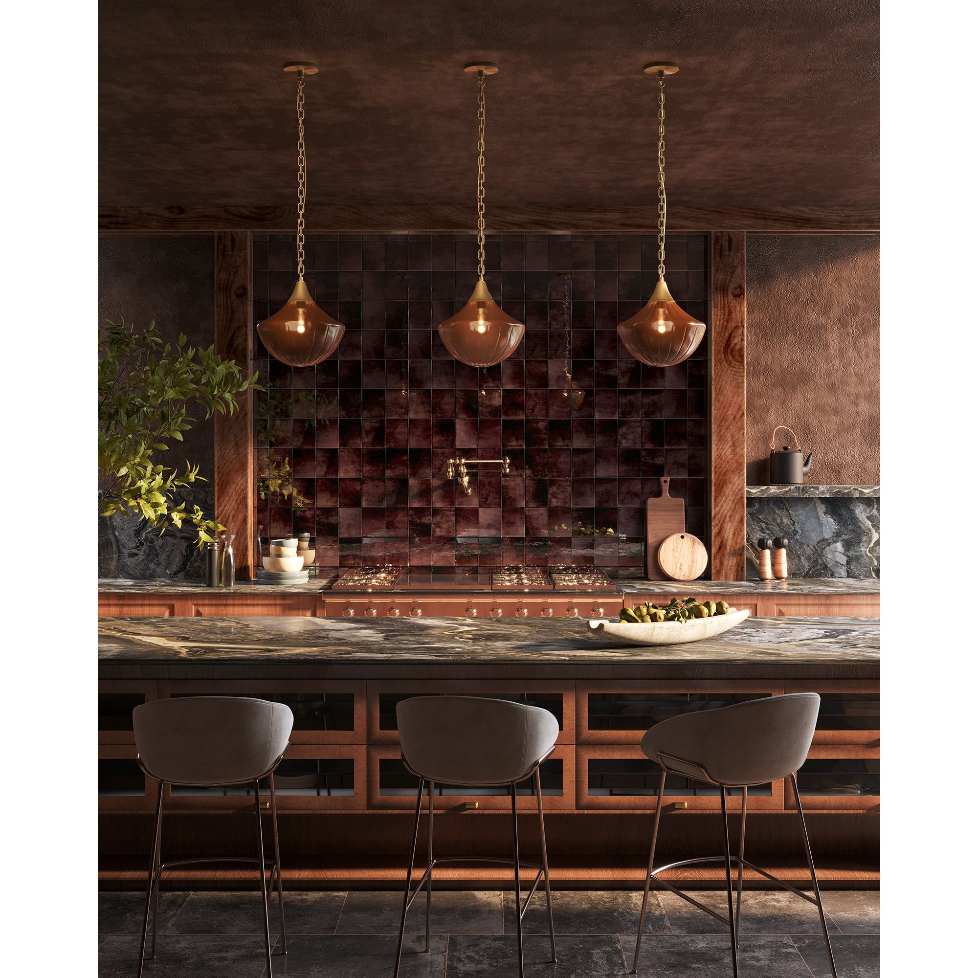 Alora Canada - PD651012MBGR - One Light Pendant - Farrah - Matte Black/Glossy Ribbed Opal Glass