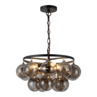 Alora Canada - CH654318MBSM - Three Light Chandelier - Faye - Matte Black/Smoked Solid Glass