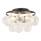 Alora Canada - SF654318MBRC - Three Light Semi-Flush Mount - Faye - Matte Black/Clear Ribbed Glass