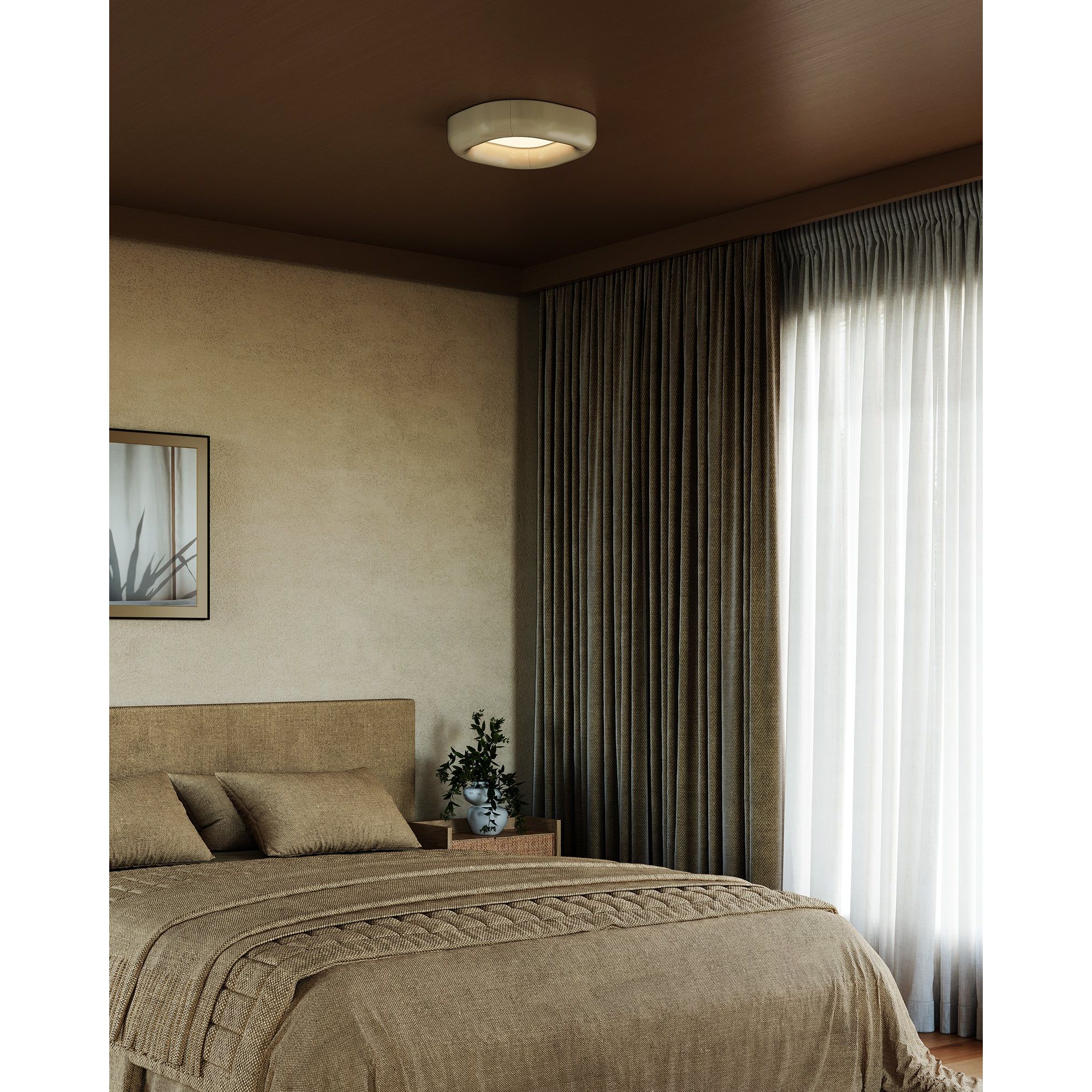 Kuzco Canada - FM21514-BVL - LED Flush Mount - Folio - Brown Vegan Leather