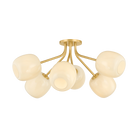 Mitzi Canada - H1092606-AGB - Six Light Semi Flush Mount - Lisette - Aged Brass