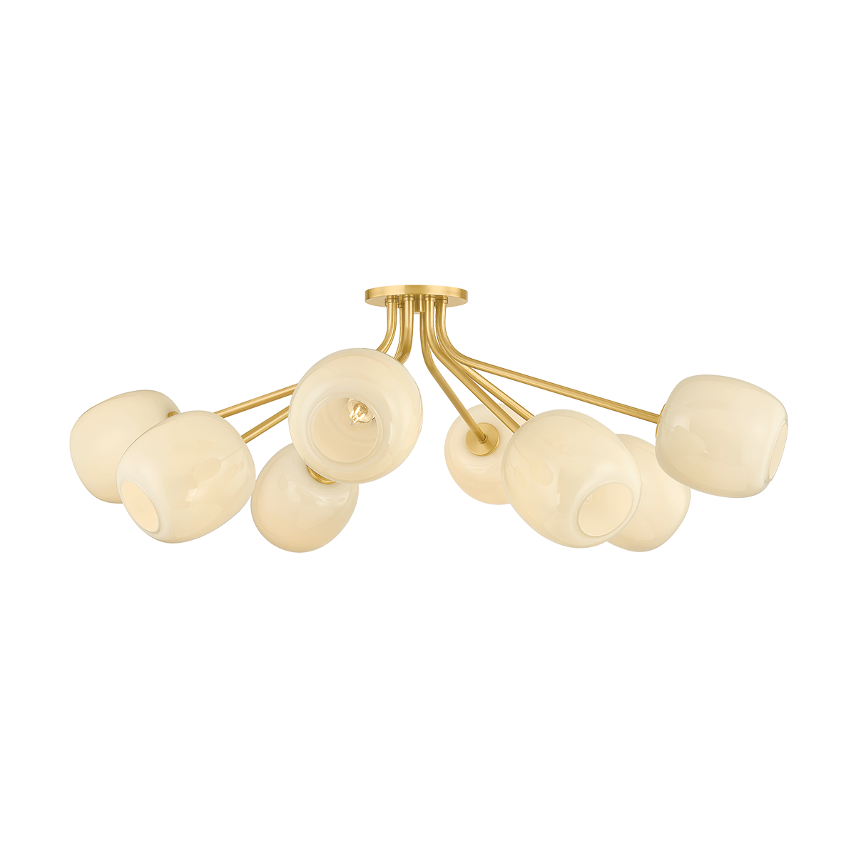 Mitzi Canada - H1092608-AGB - Eight Light Semi Flush Mount - Lisette - Aged Brass