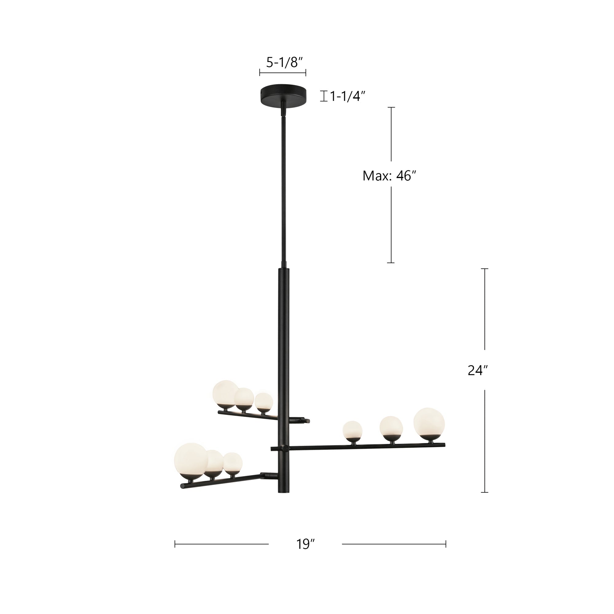 Kuzco Lighting CH55524-BKOP Cypress Chandelier