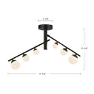 Kuzco Lighting SF55525-BKOP Cypress Semi-Flush Mount
