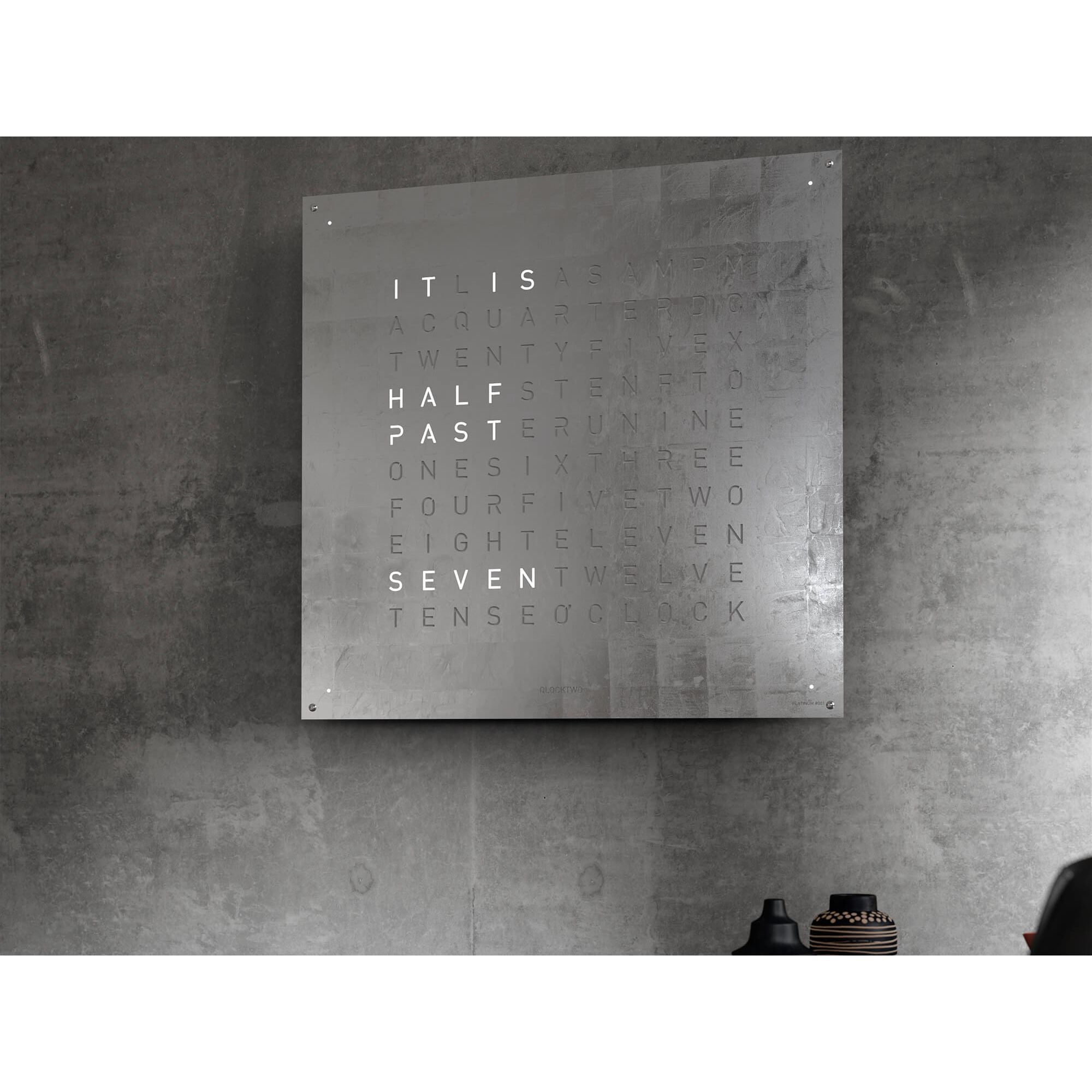 QLOCKTWO LG4BLPL QLOCKTWO EARTH 90 Creator's Edition Platinum