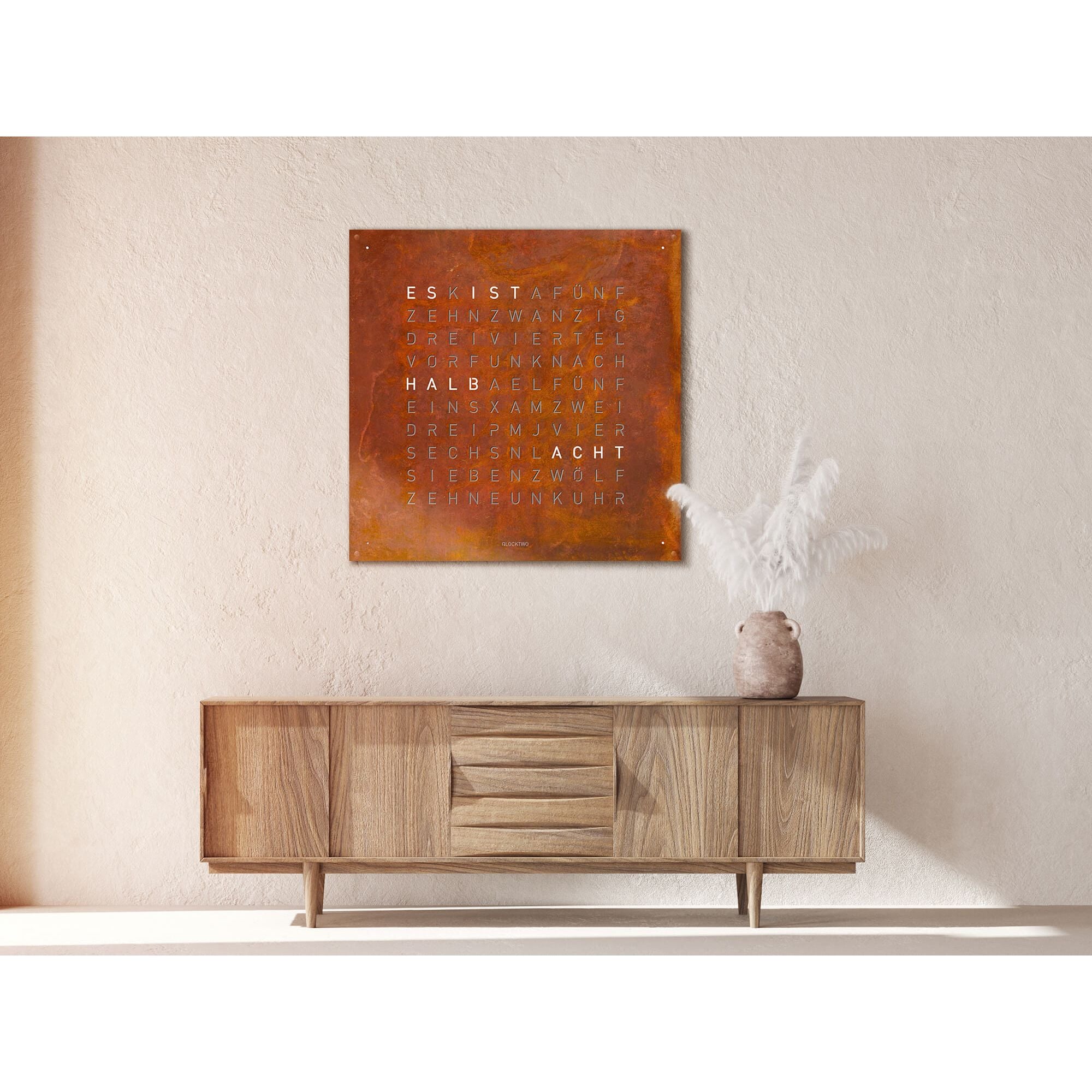 QLOCKTWO LG4RT QLOCKTWO EARTH 90 Creator's Edition Rust