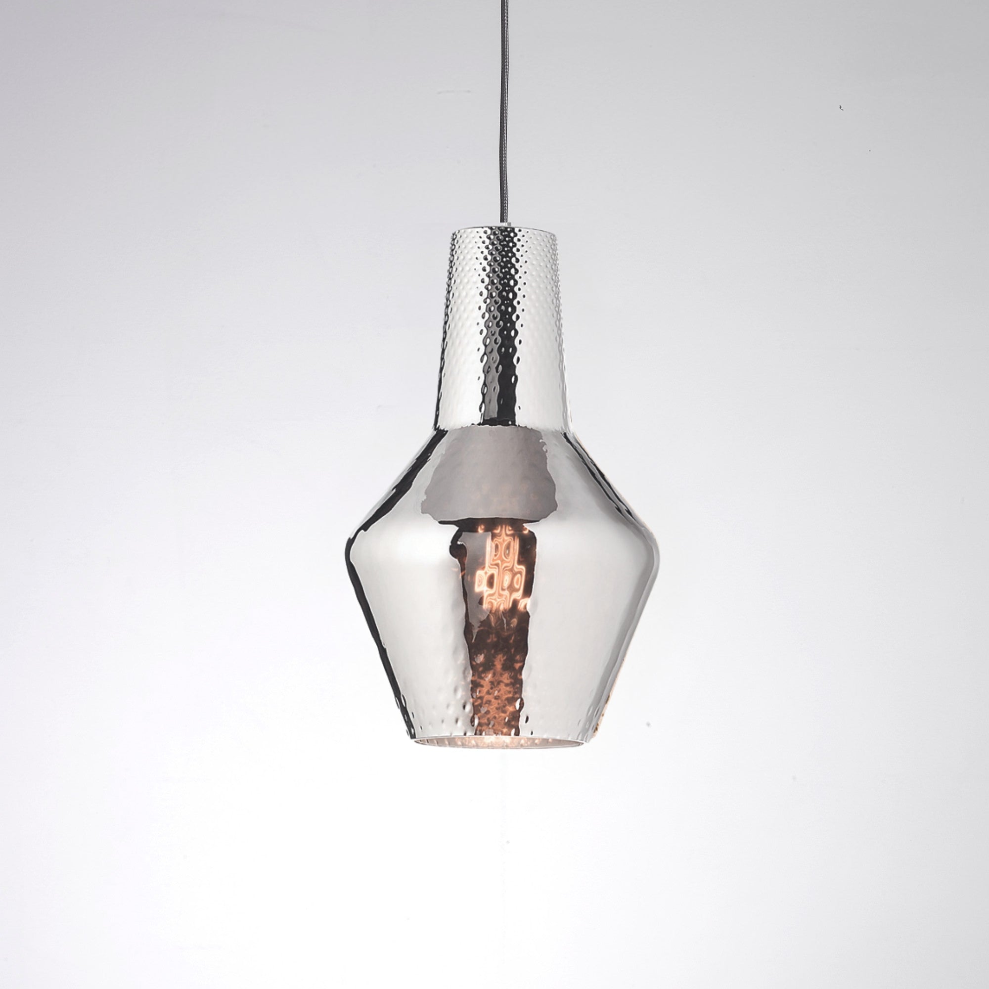 Zafferano America LRM0121 Romeo & Giulietta Pendant Light in Romeo Metallic Silver 45 Inches