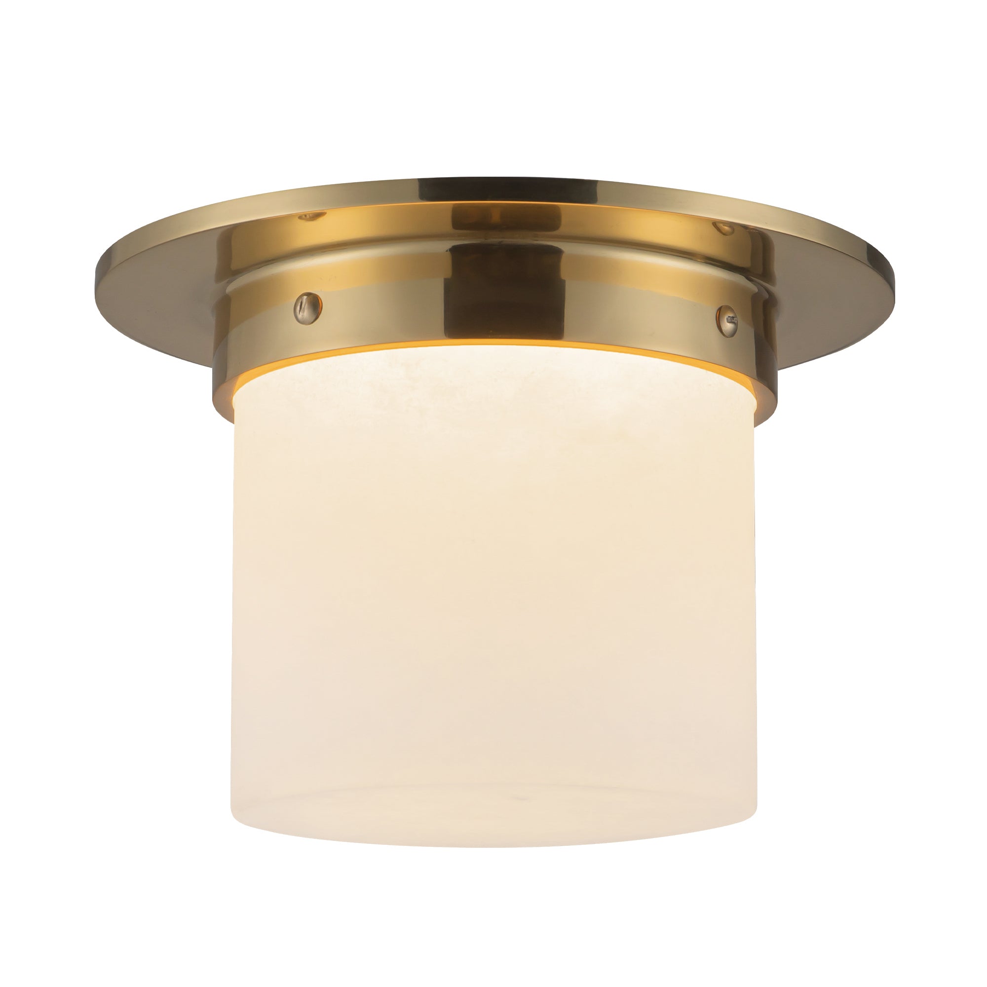 Alora Canada - FM360085PTBOP - One Light Flush Mount - Mineral - Patina Brass/Opal Glass