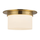 Alora Canada - FM360115PTBOP - Two Light Flush Mount - Mineral - Patina Brass/Opal Glass