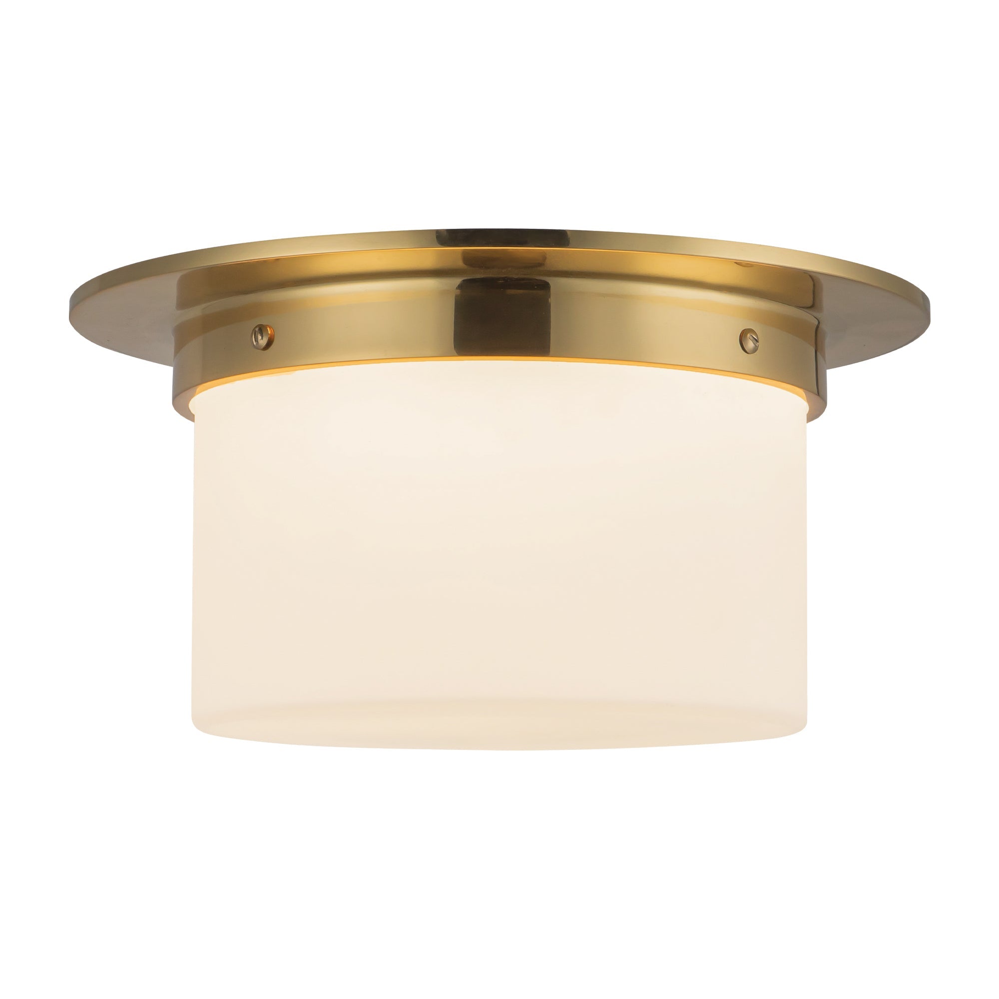 Alora Canada - FM360115PTBOP - Two Light Flush Mount - Mineral - Patina Brass/Opal Glass